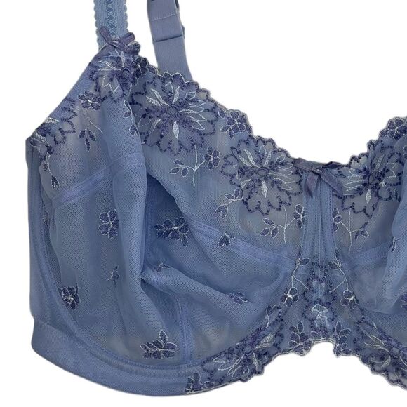 Panache Ariza 5051 Underwire Balconnet Non Padded Blue Bra Size 40GG - Picture 3 of 12